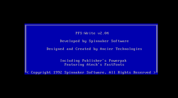 PFS Write 2.04 - Splash
